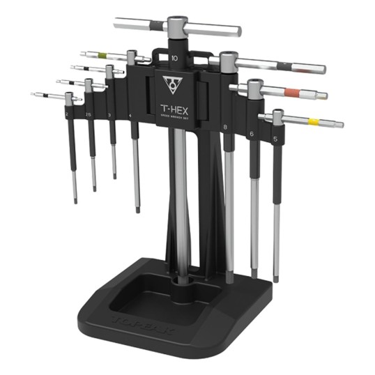 TOPEAK T-Hex Speed Wrench Set 2/2.5/3/4/5/6/8/10mm | Шестограмни инструменти за велосипед с поставка за стенд TOPEAK T-Hex Speed Wrench Set 2/2.5/3/4/5/6/8/10mm | Шестограмни инструменти за велосипед с поставка за стенд