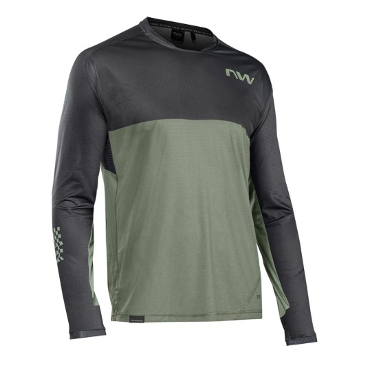 NORTHWAVE EDGE LS JERSEY black/forest green | Вело джърси NORTHWAVE EDGE LS JERSEY black/forest green | Вело джърси