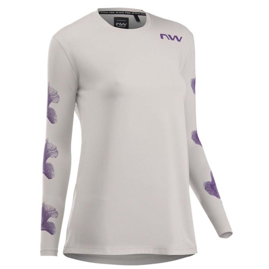 NORTHWAVE XTRAIL WMN LS JERSEY light grey/dark purple | Дамско вело джърси за колоездене