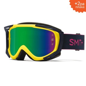 SMITH FUEL V2 Citron Indigo | S2 GREEN Sensor Mirror | Вело маска